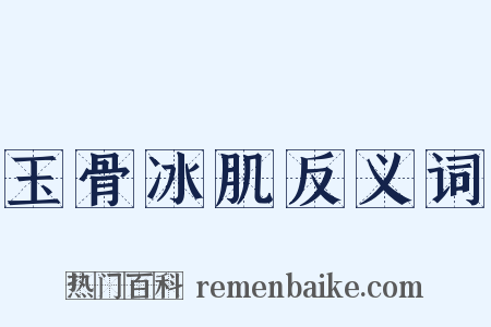 玉骨冰肌反义词是什么意思的图片